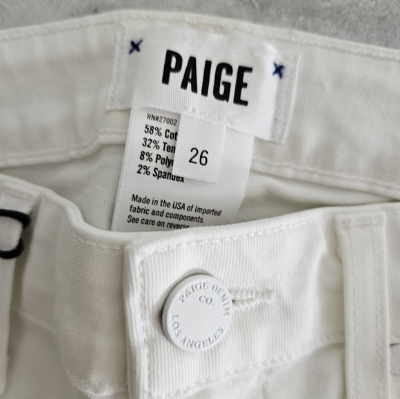 Paige Hoxton Ankle High Rise Ankle White Skinny Jeans 26 NWT - Picture 7 of 8